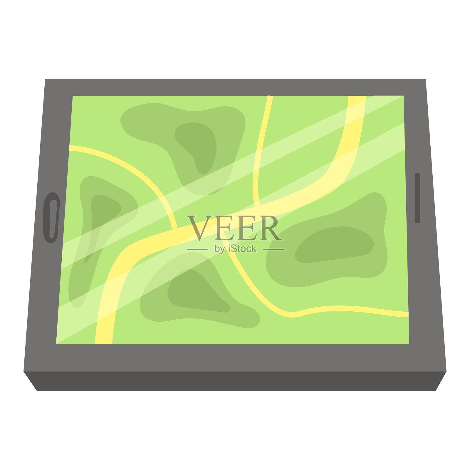 GPS地图图标卡通风格插画图片素材