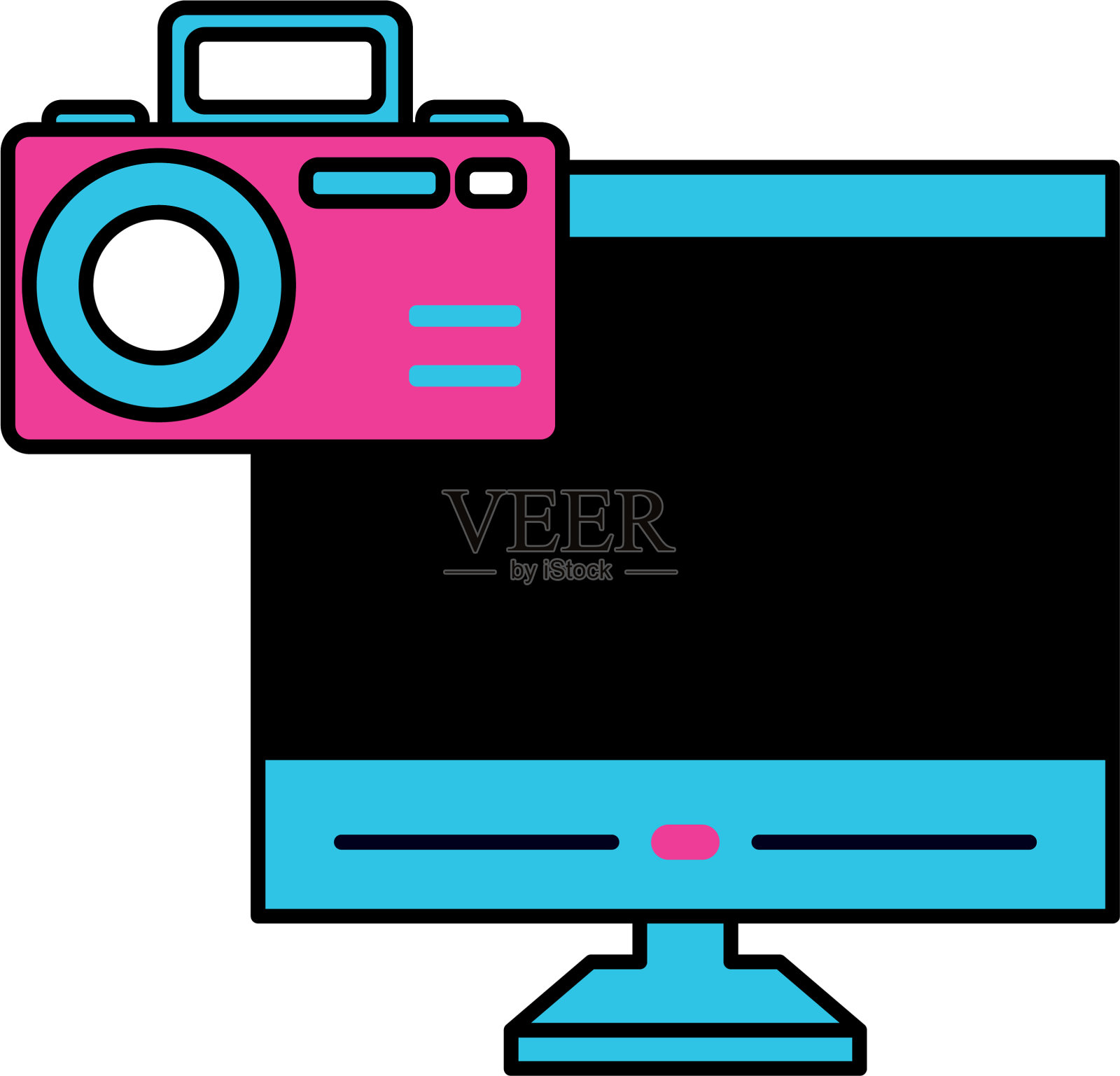 桌面相机摄影应用程序插画图片素材