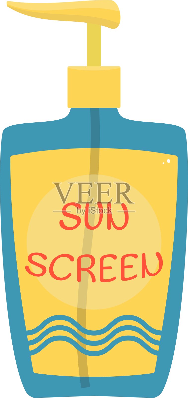 防晒面霜插画图片素材