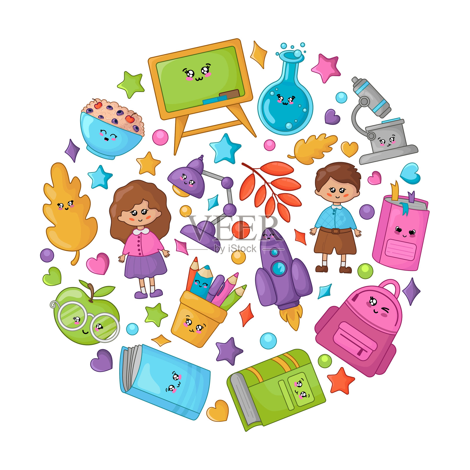 回学校吧，卡哇伊设计元素图片