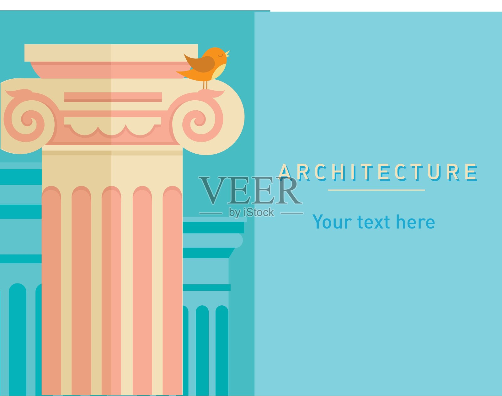 古建筑高柱插画图片素材