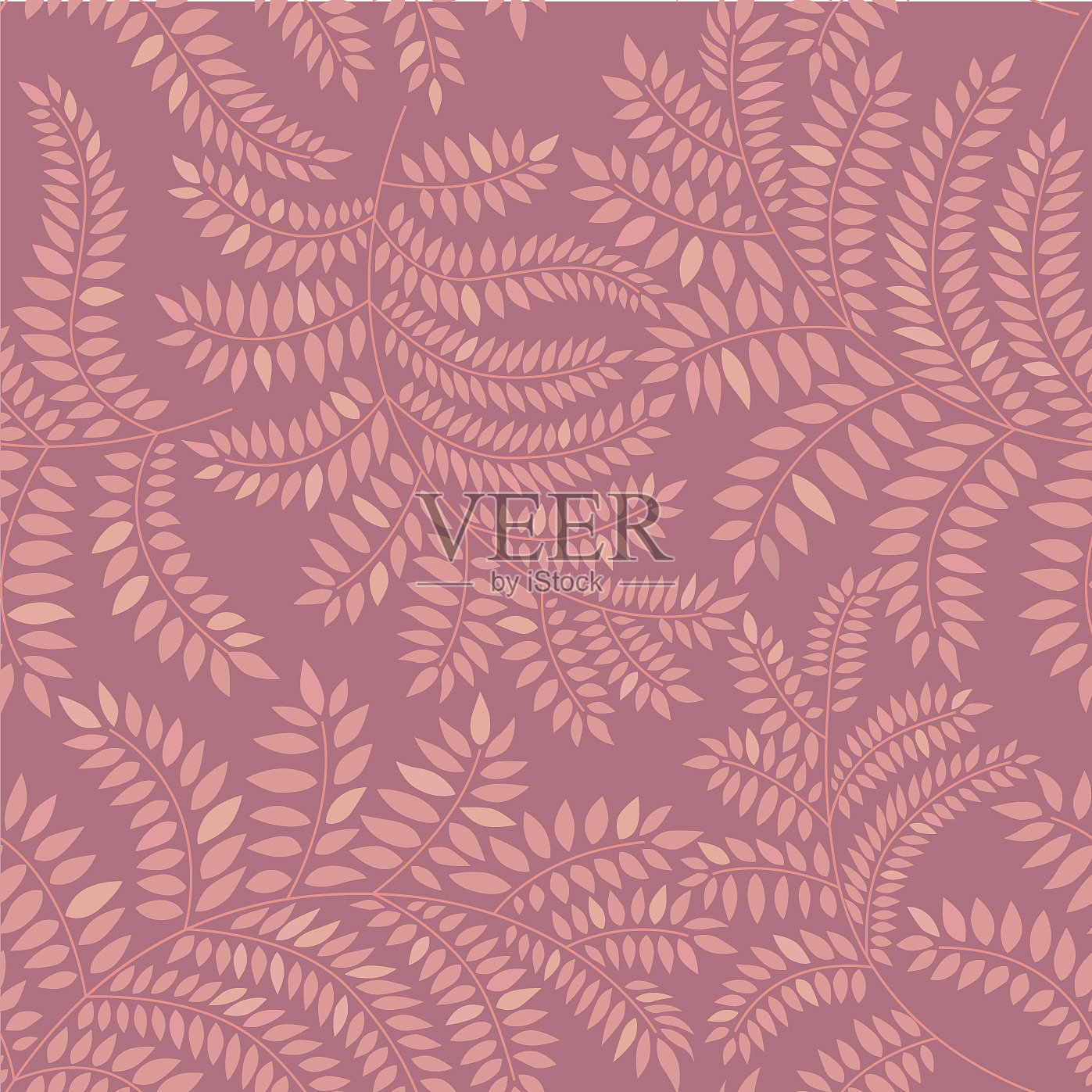 花叶图案无缝背景自然插画图片素材