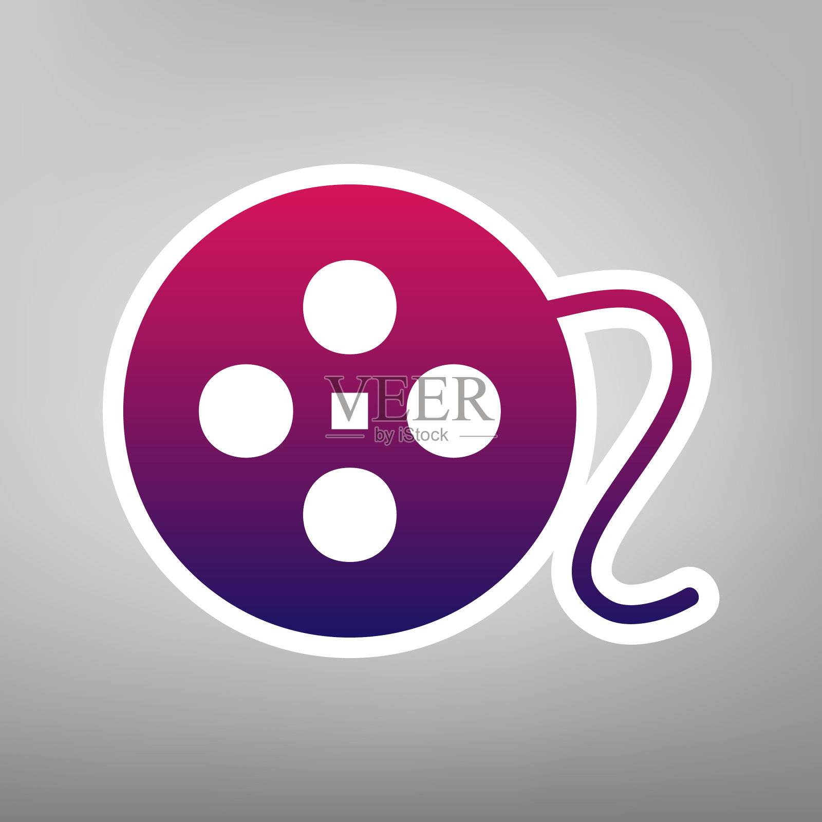 薄膜圆形标志紫色渐变图标插画图片素材