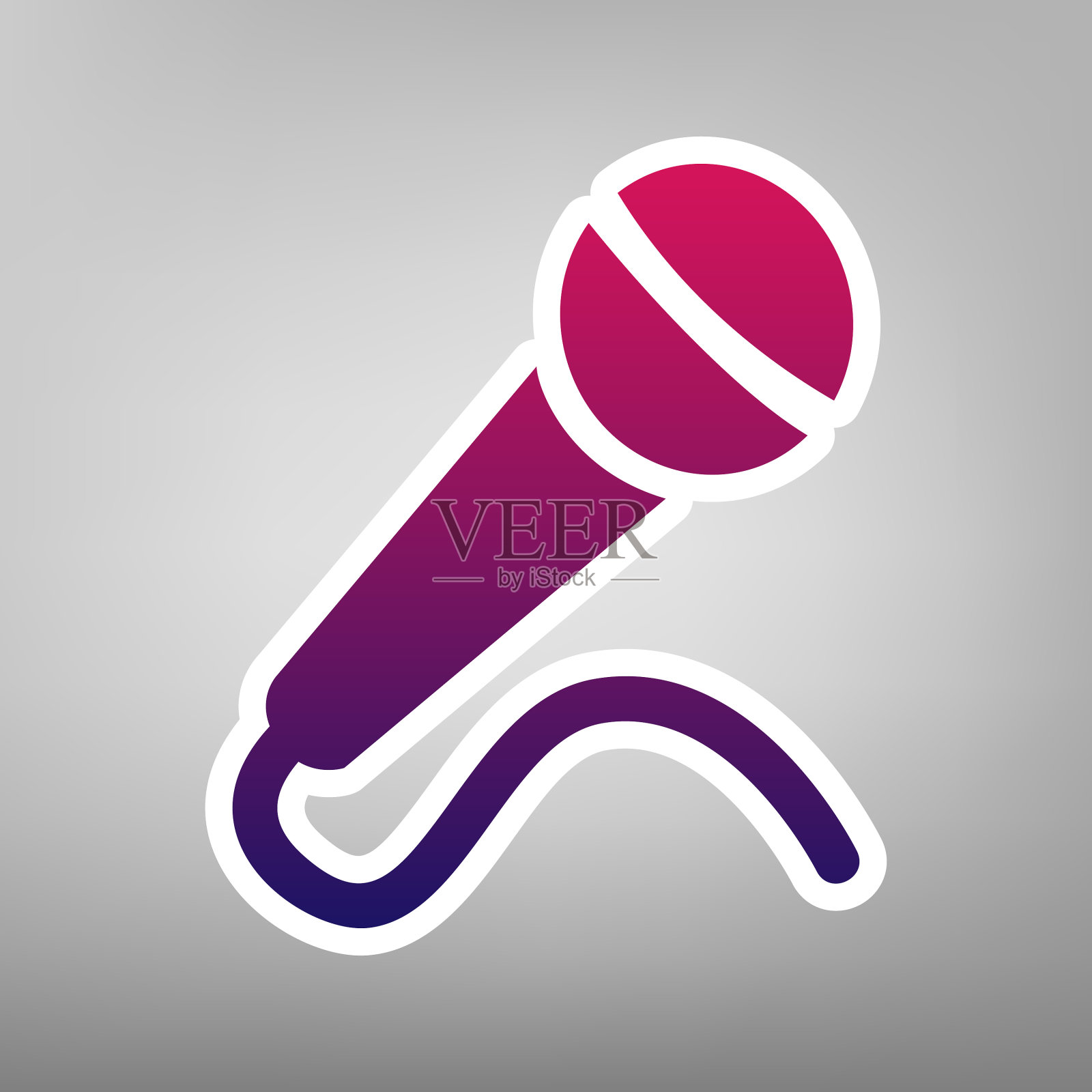 麦克风标志紫色插画图片素材