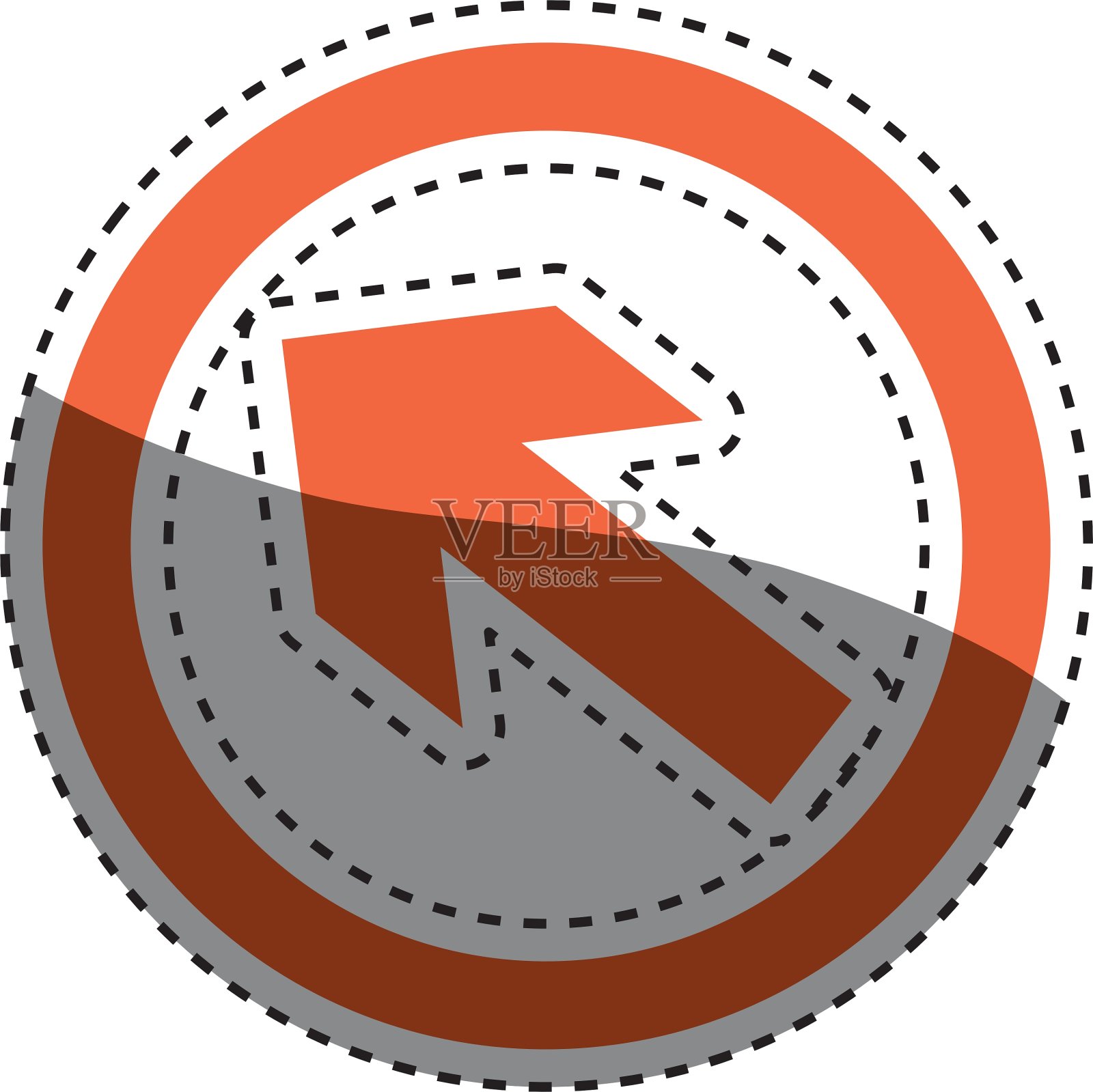 圆形徽章中的箭头插画图片素材