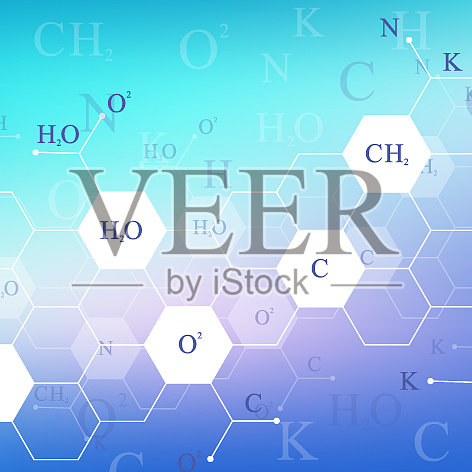 科学六方化学模式结构插画图片素材