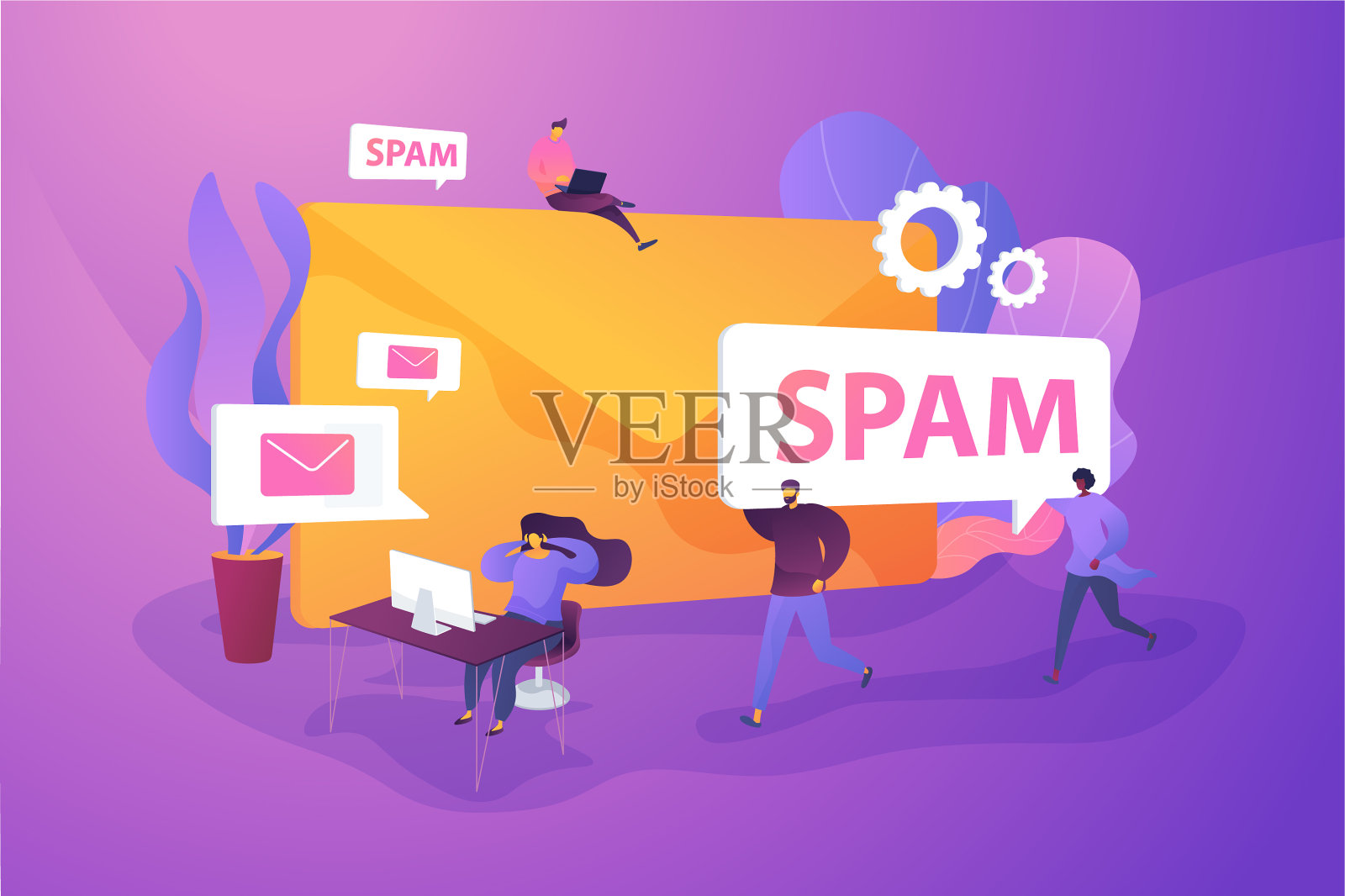 垃圾邮件的概念插画图片素材