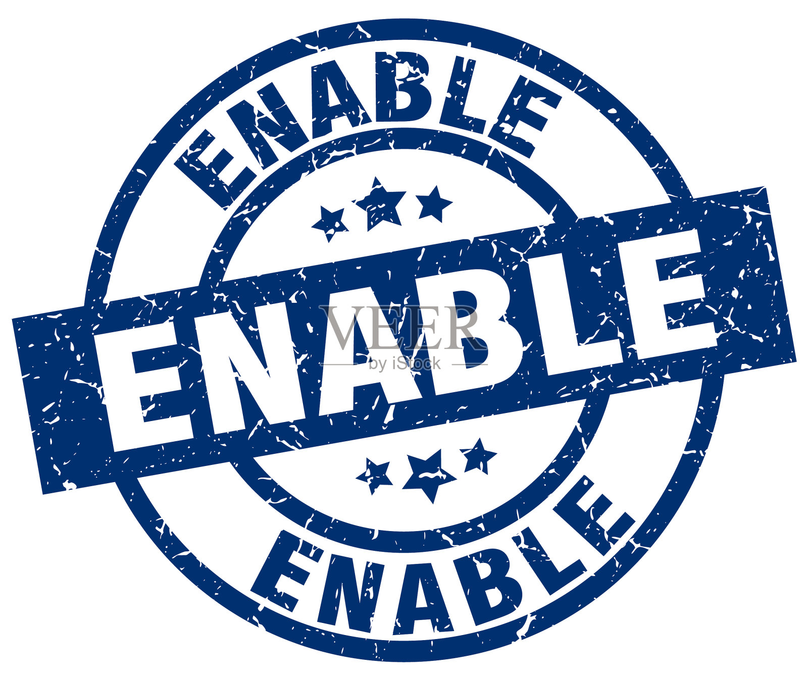 启用蓝色圆形垃圾邮票插画图片素材