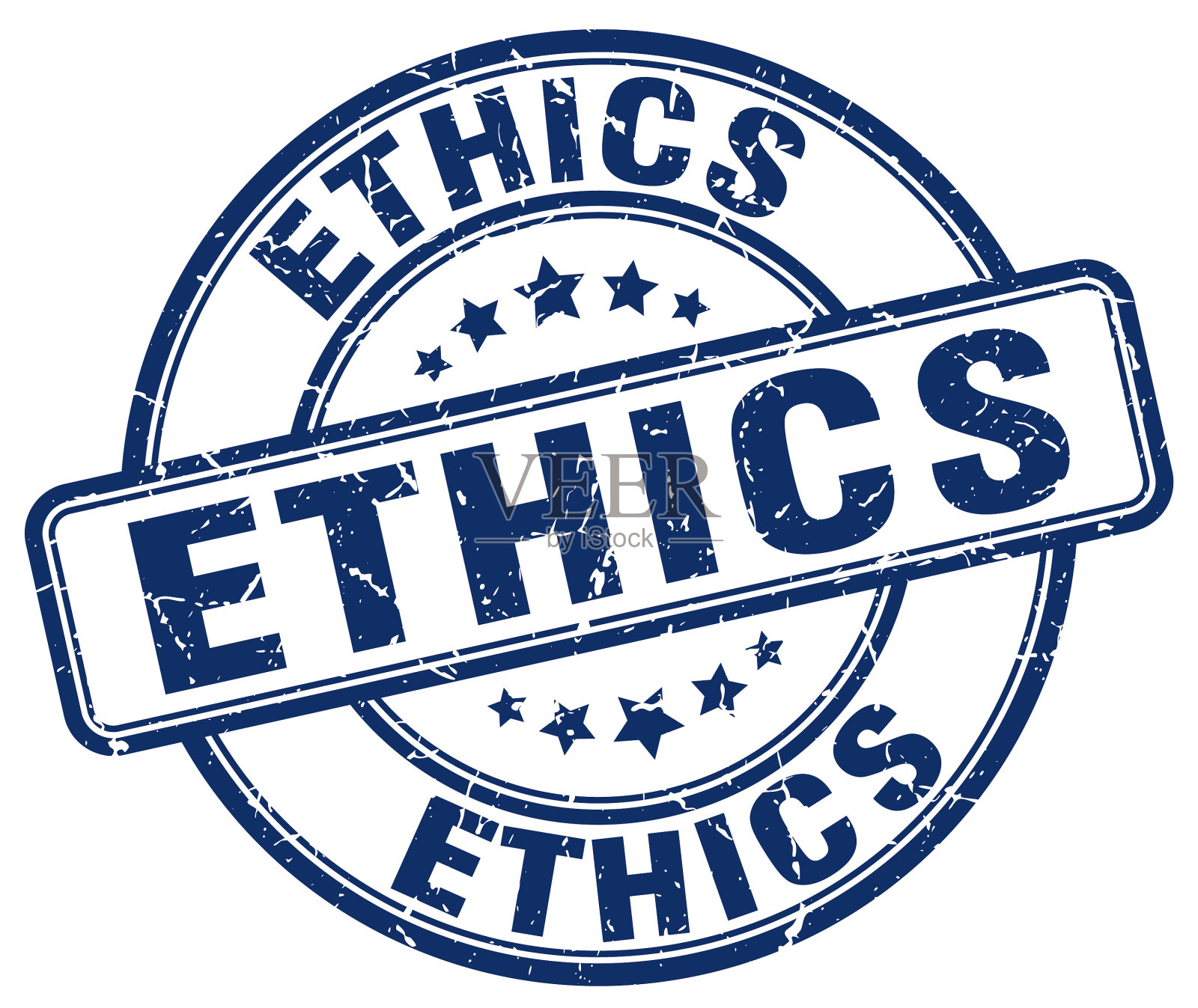 伦理蓝色垃圾圆形老式橡皮图章插画图片素材