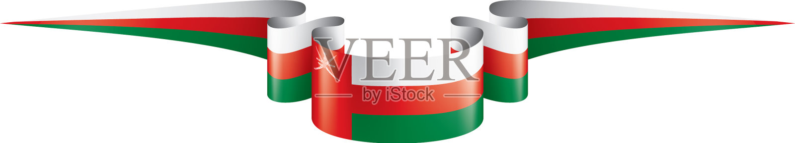 阿曼国旗上有白色设计元素图片