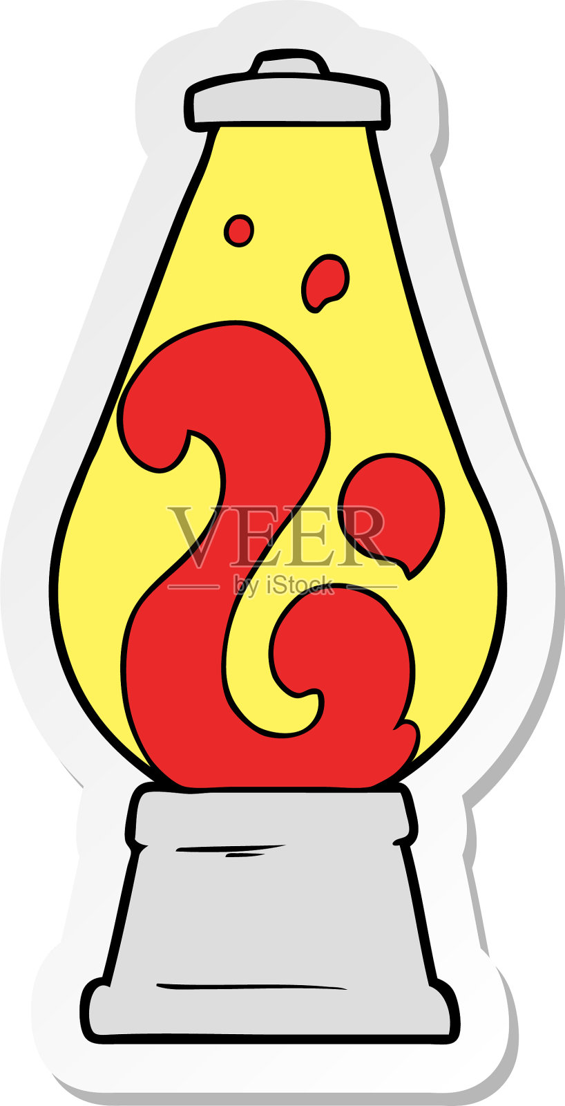 卡通复古熔岩灯贴纸设计元素图片