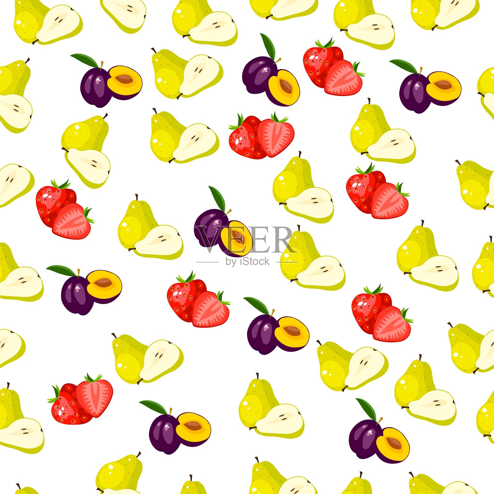 鲜李子片插画图片素材