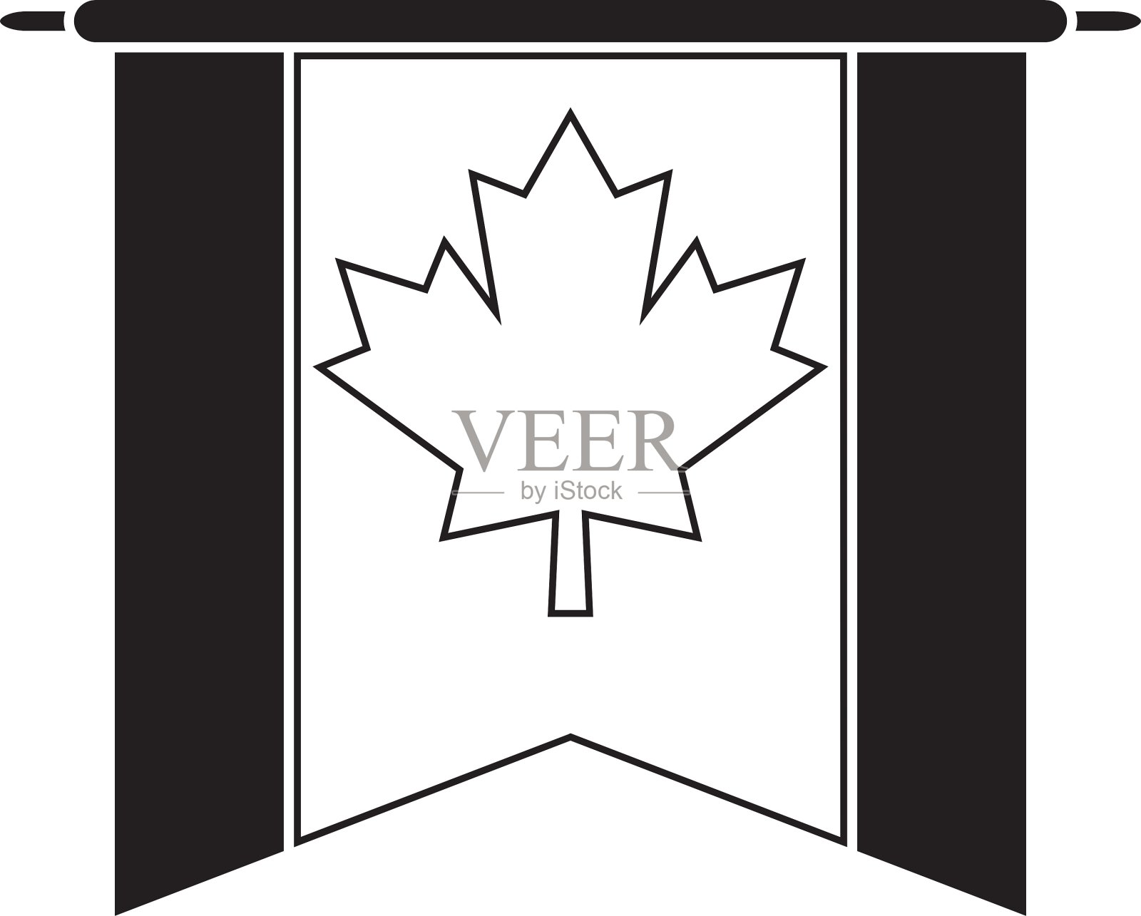 国旗三角旗加拿大象形文字插画图片素材