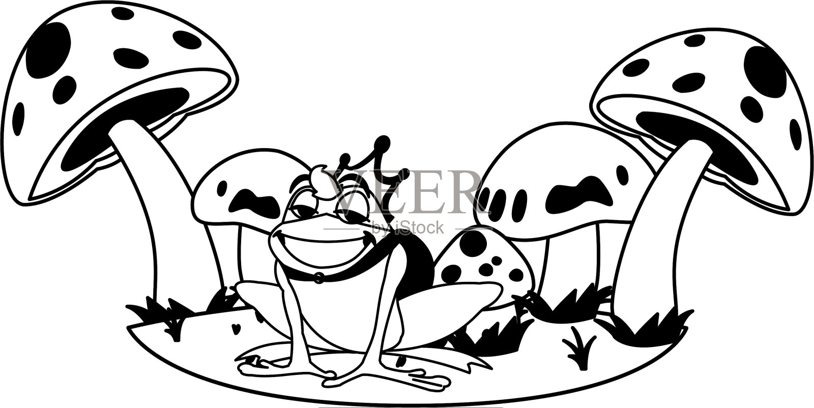 癞蛤蟆王子在花园里童话人物设计元素图片