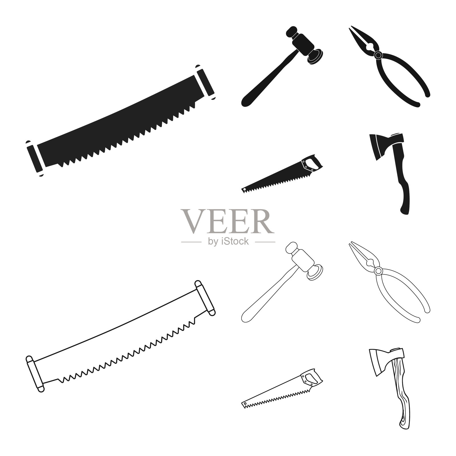 工具和建筑插画图片素材