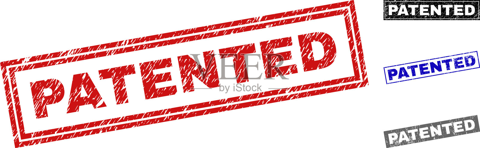 Grunge拥有划痕矩形水印专利插画图片素材