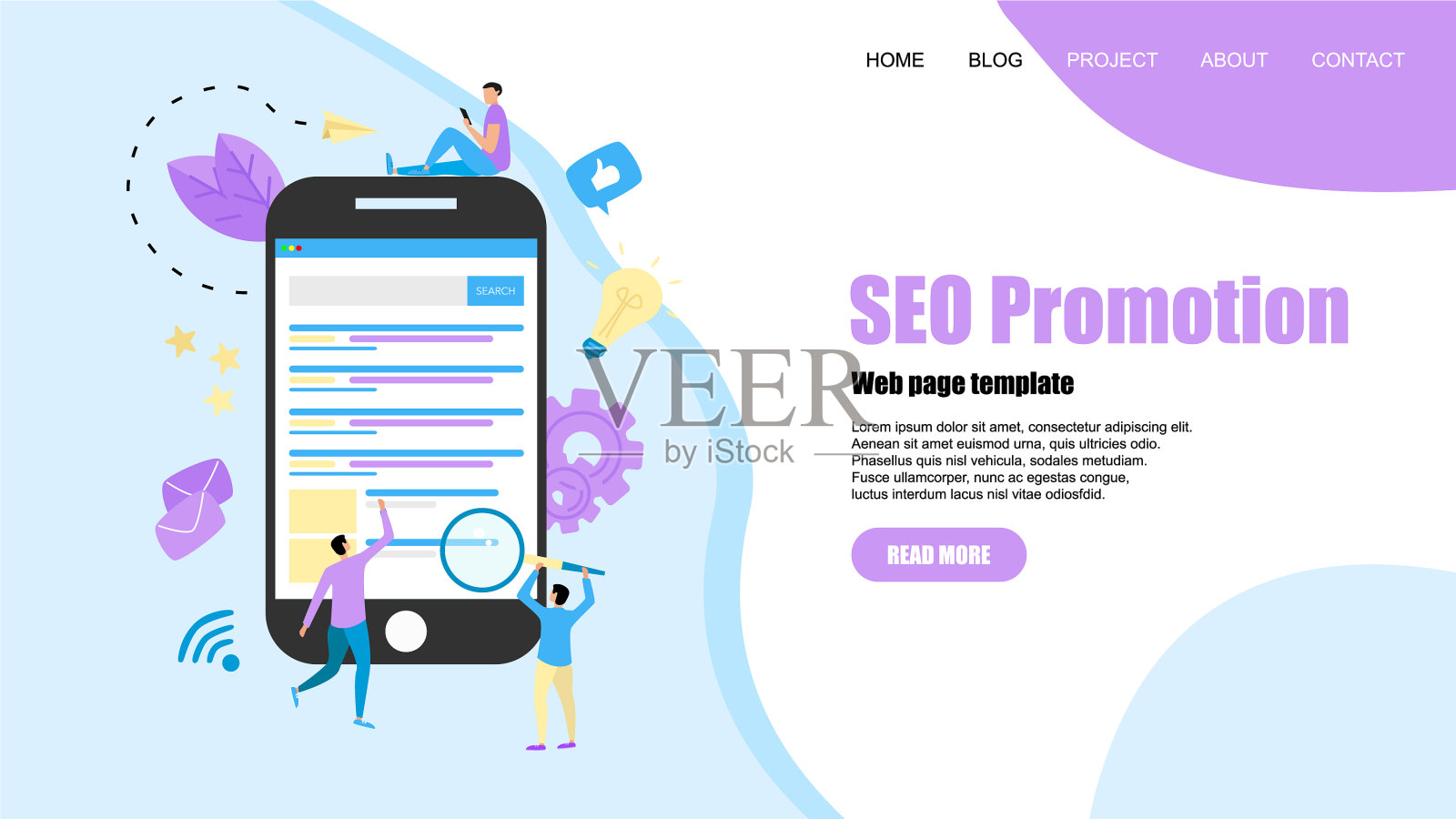 网页模板seo分析推广设计模板素材