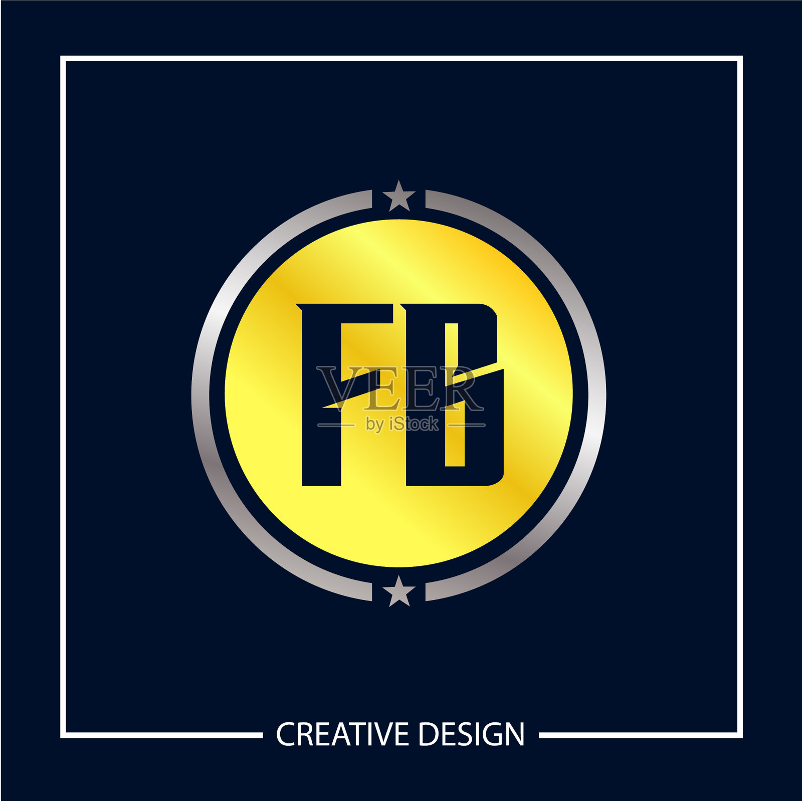 首字母fb标志模板设计插画图片素材