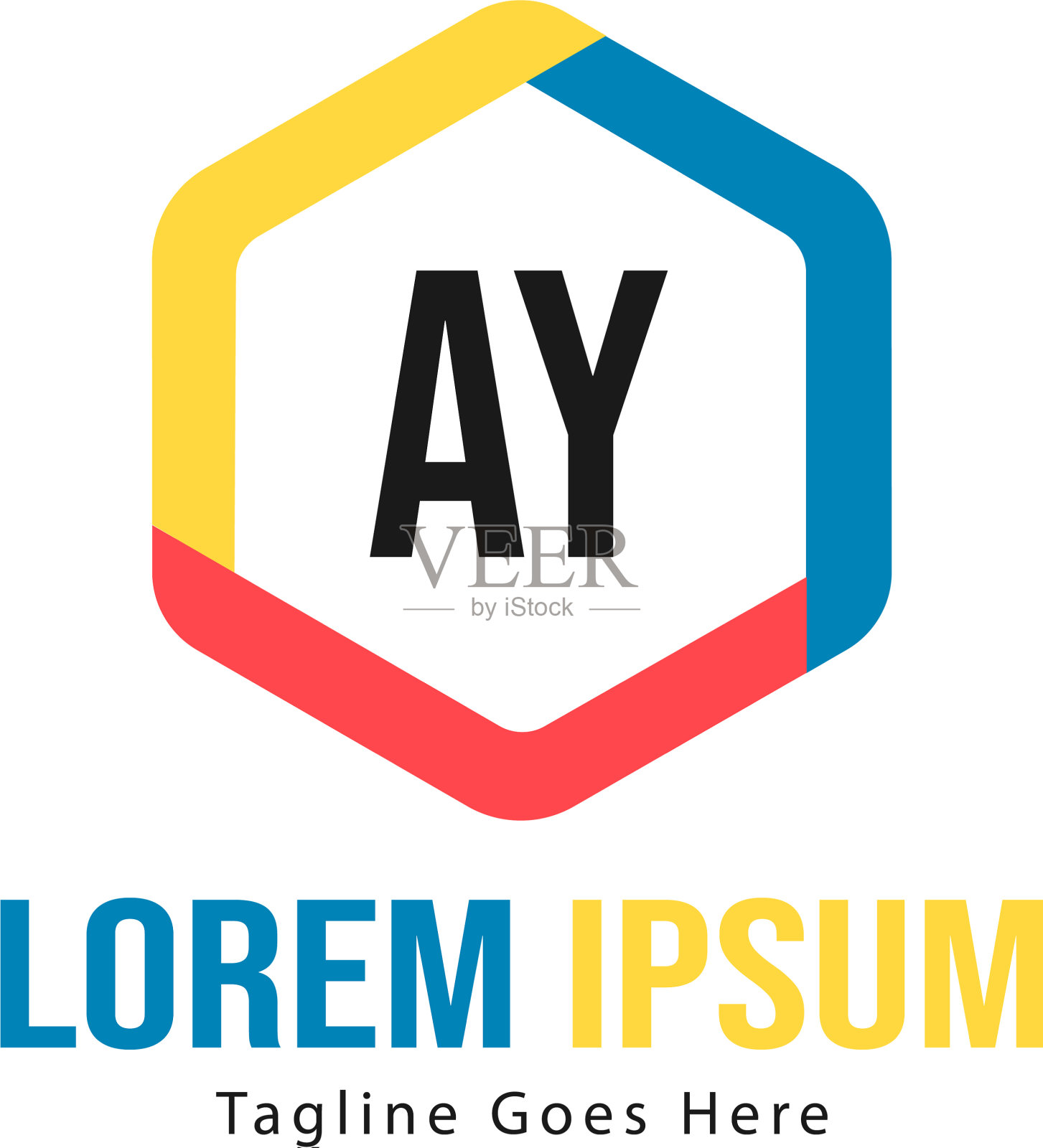 Ay字母标志设计创意现代Ay字母插画图片素材