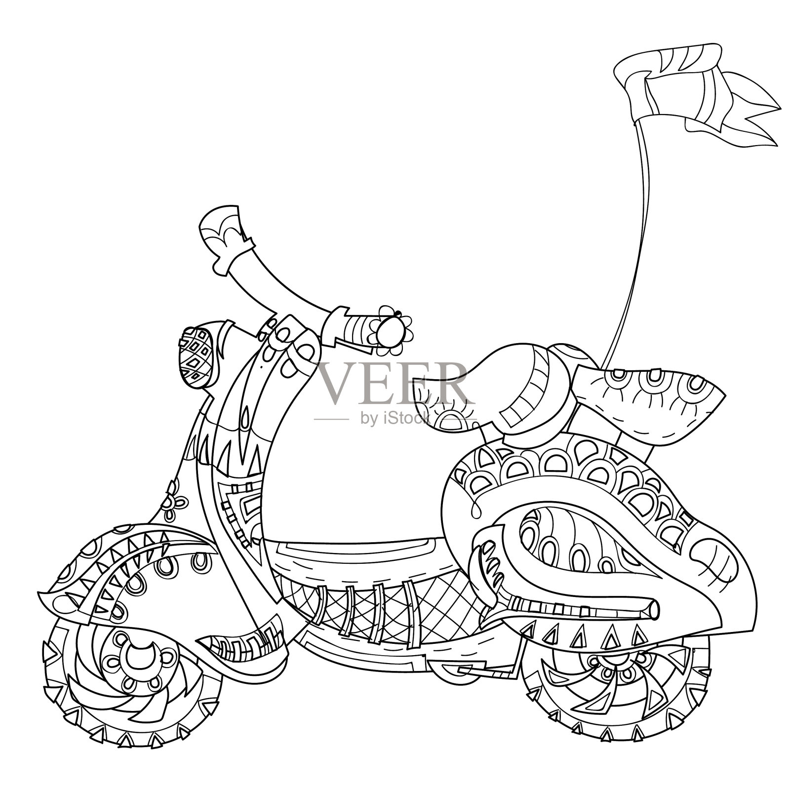 机车涂鸦设计元素图片