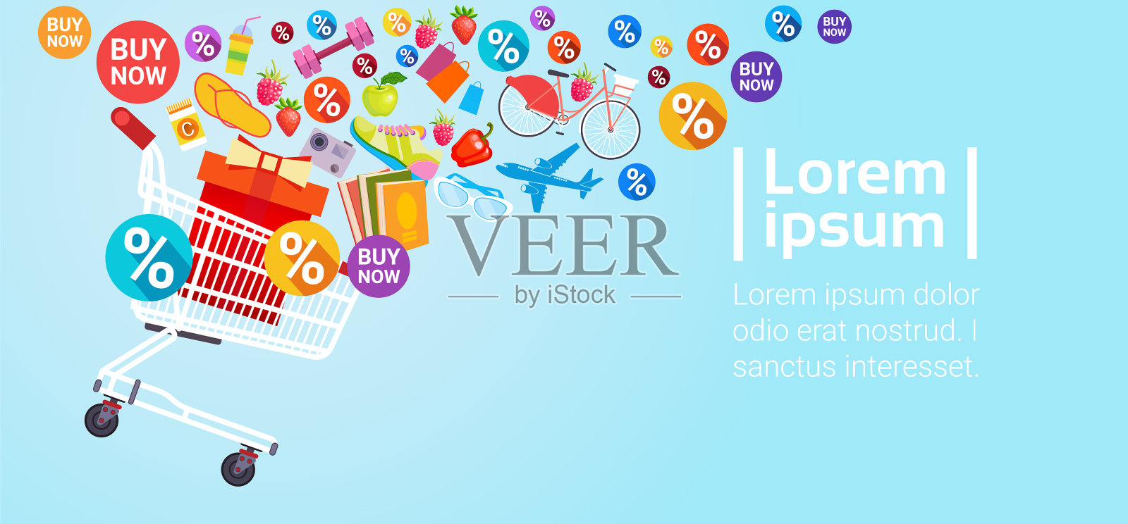 购物车折扣标签特价优惠插画图片素材