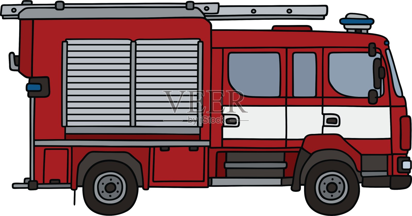 红色的消防车设计元素图片