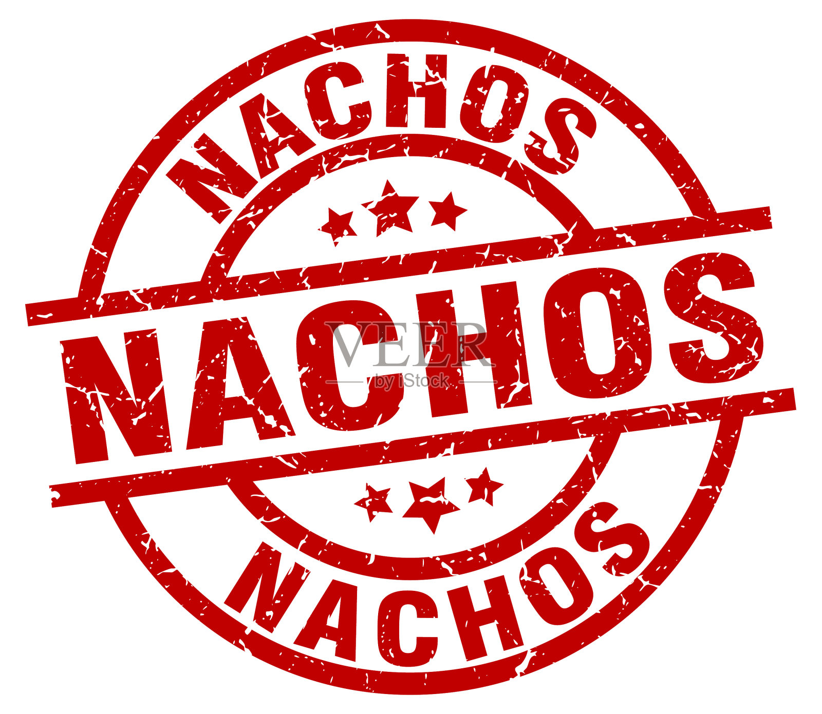 烤玉米片，圆形的红色垃圾邮票插画图片素材