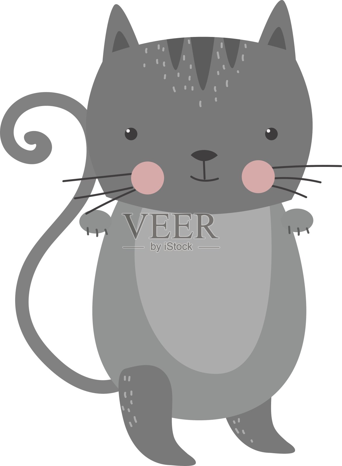 可爱的毛茸茸的猫动物设计元素图片