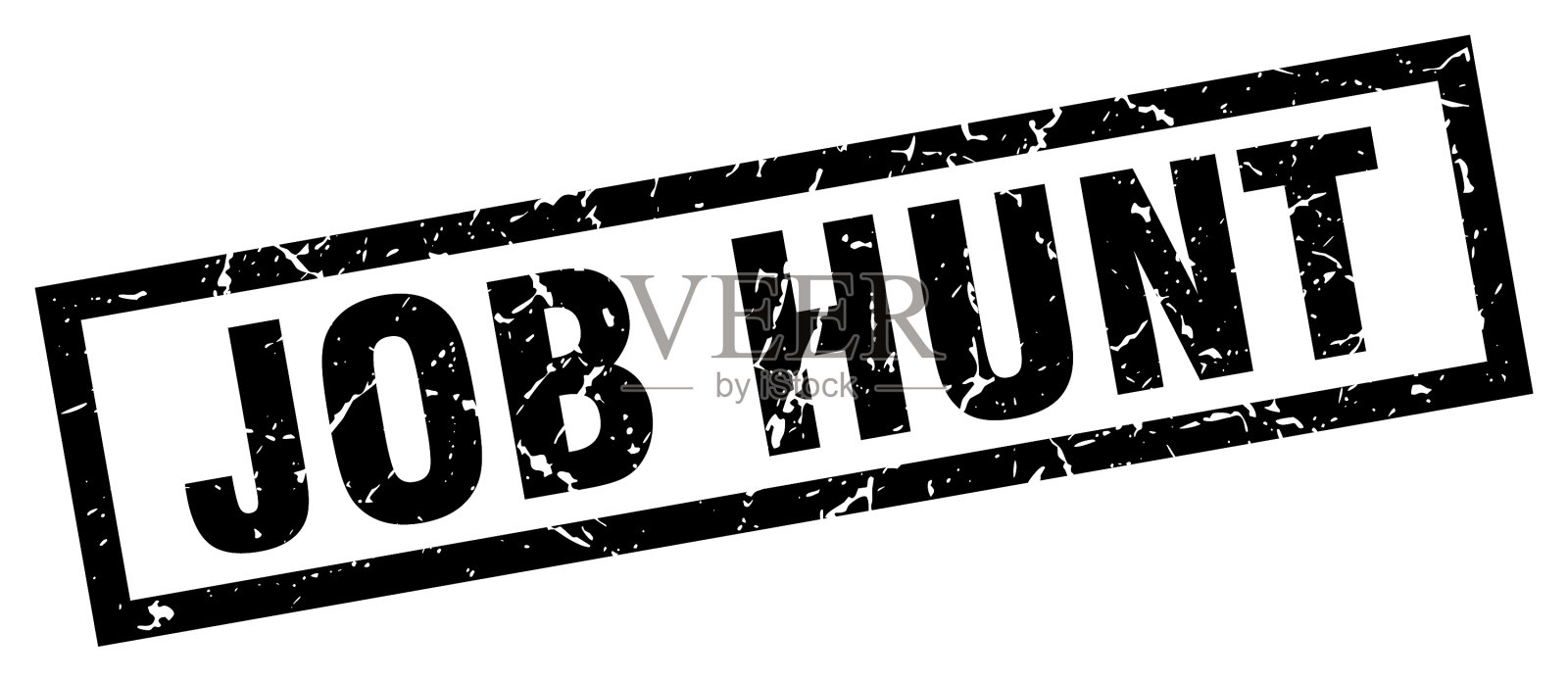 方形垃圾黑人求职邮票插画图片素材