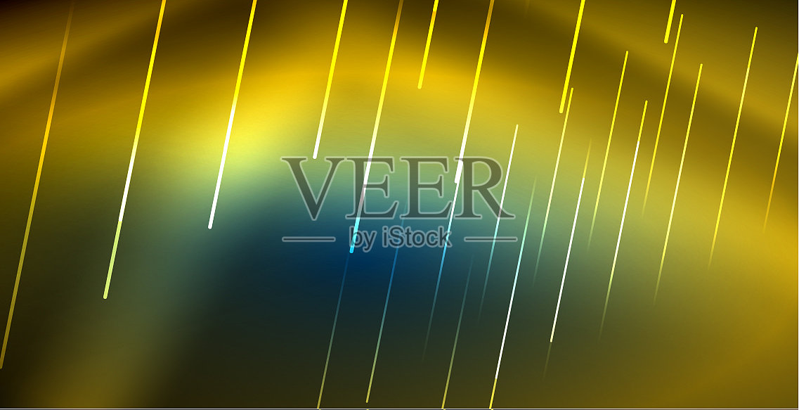 霓虹闪烁的科技线条，蓝色的高科技未来派插画图片素材