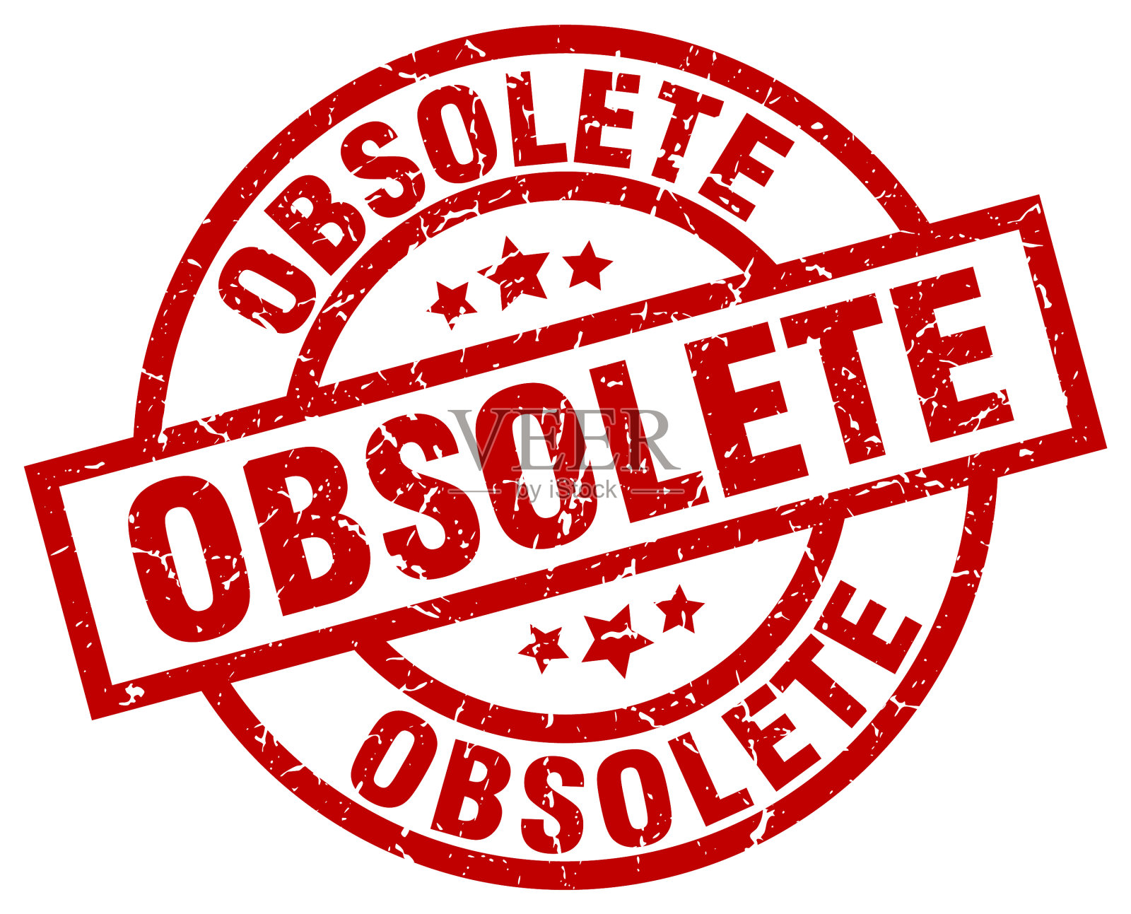 过时的圆形红色垃圾邮票插画图片素材