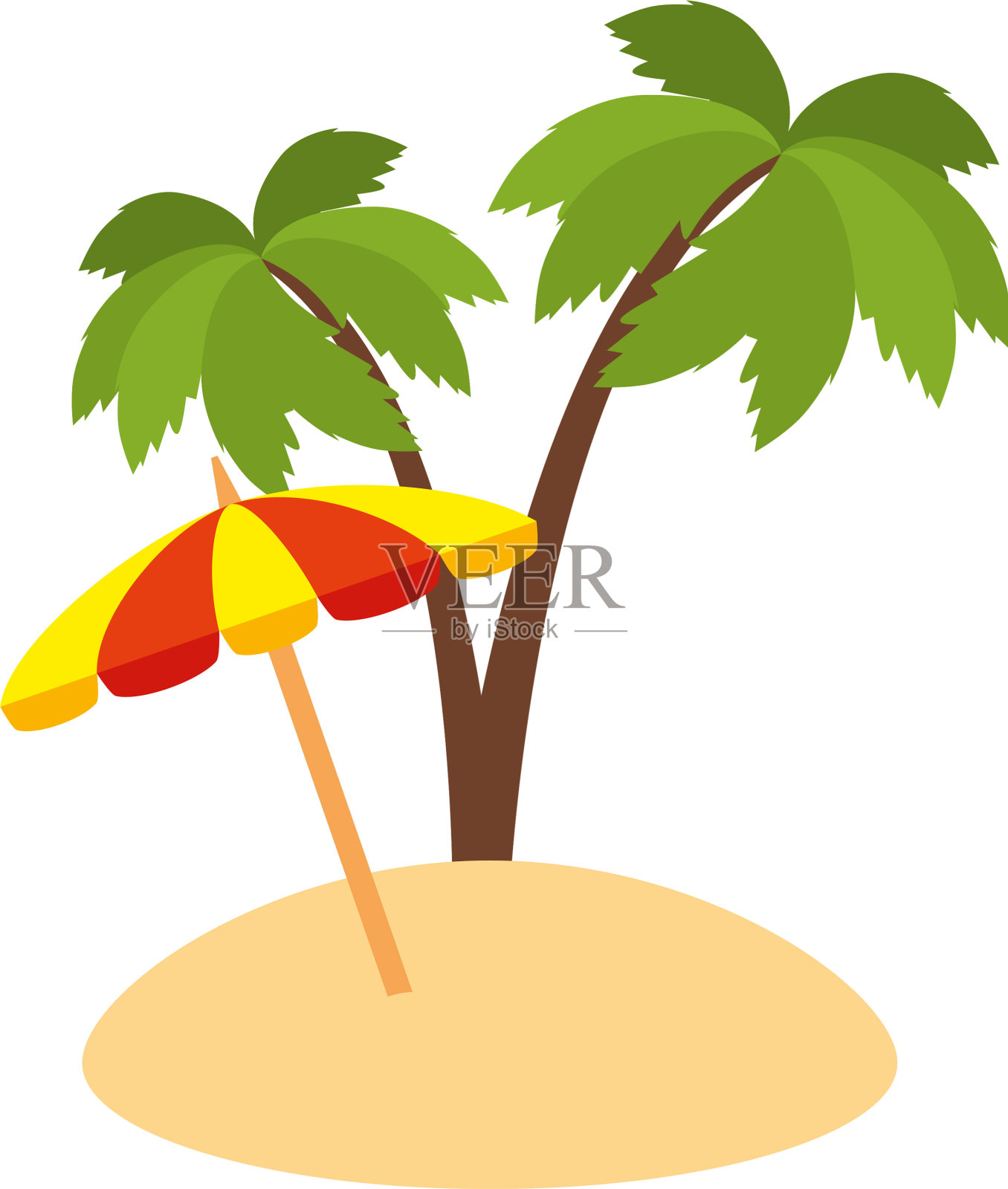 棕榈伞海滩设计元素图片