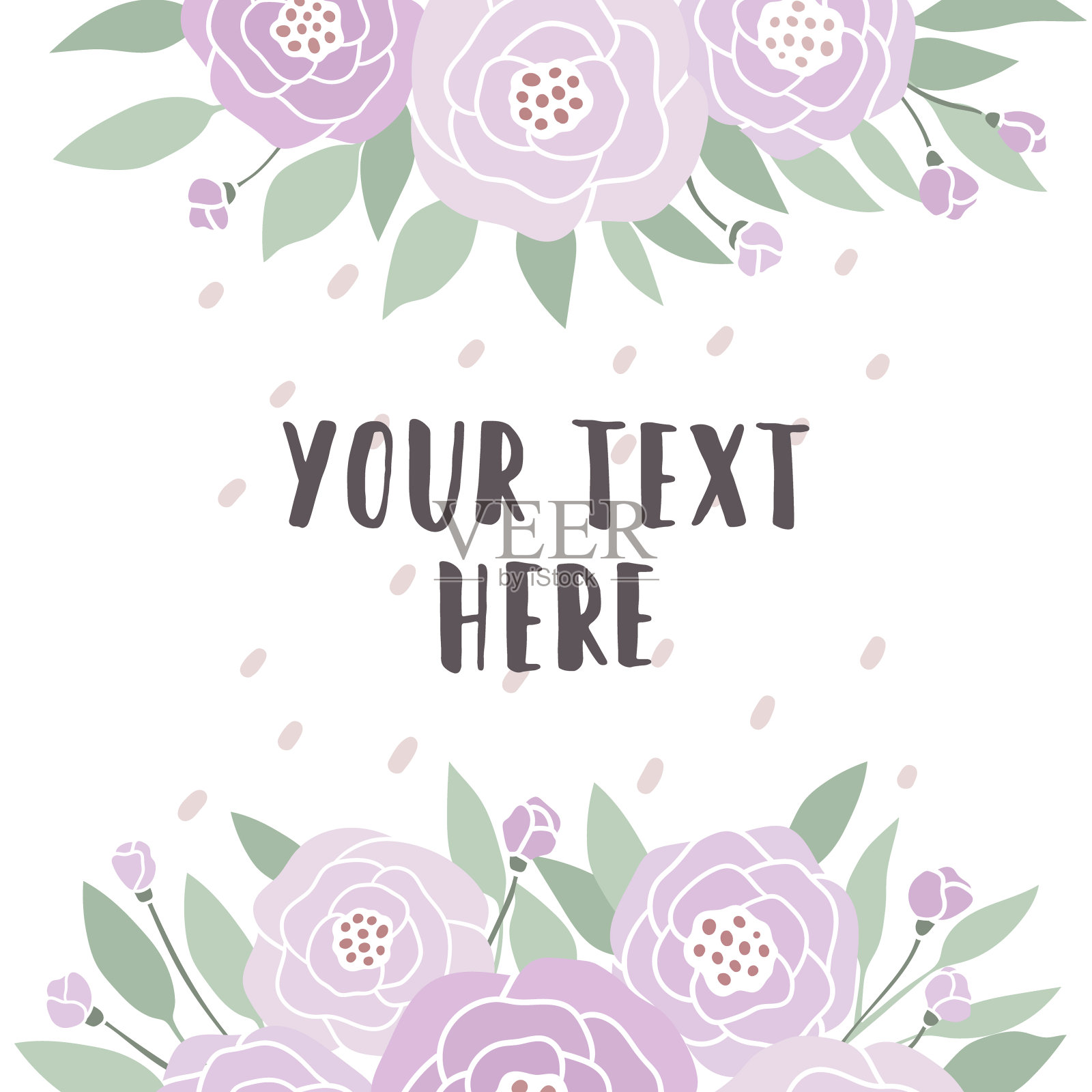 紫罗兰花框架设计模板素材