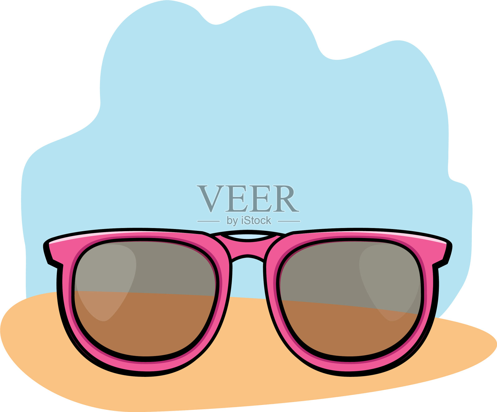 时尚太阳镜配件卡通插画图片素材