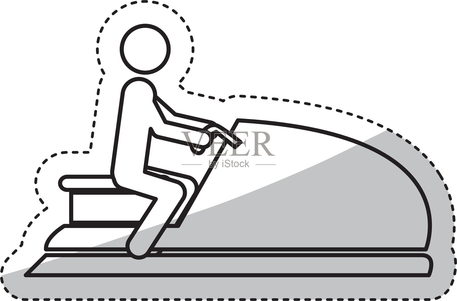 孤立的象形文字和水上摩托设计插画图片素材