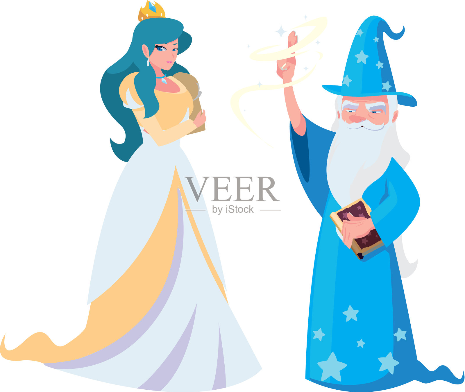 美丽的公主与魔法故事中的人物设计元素图片