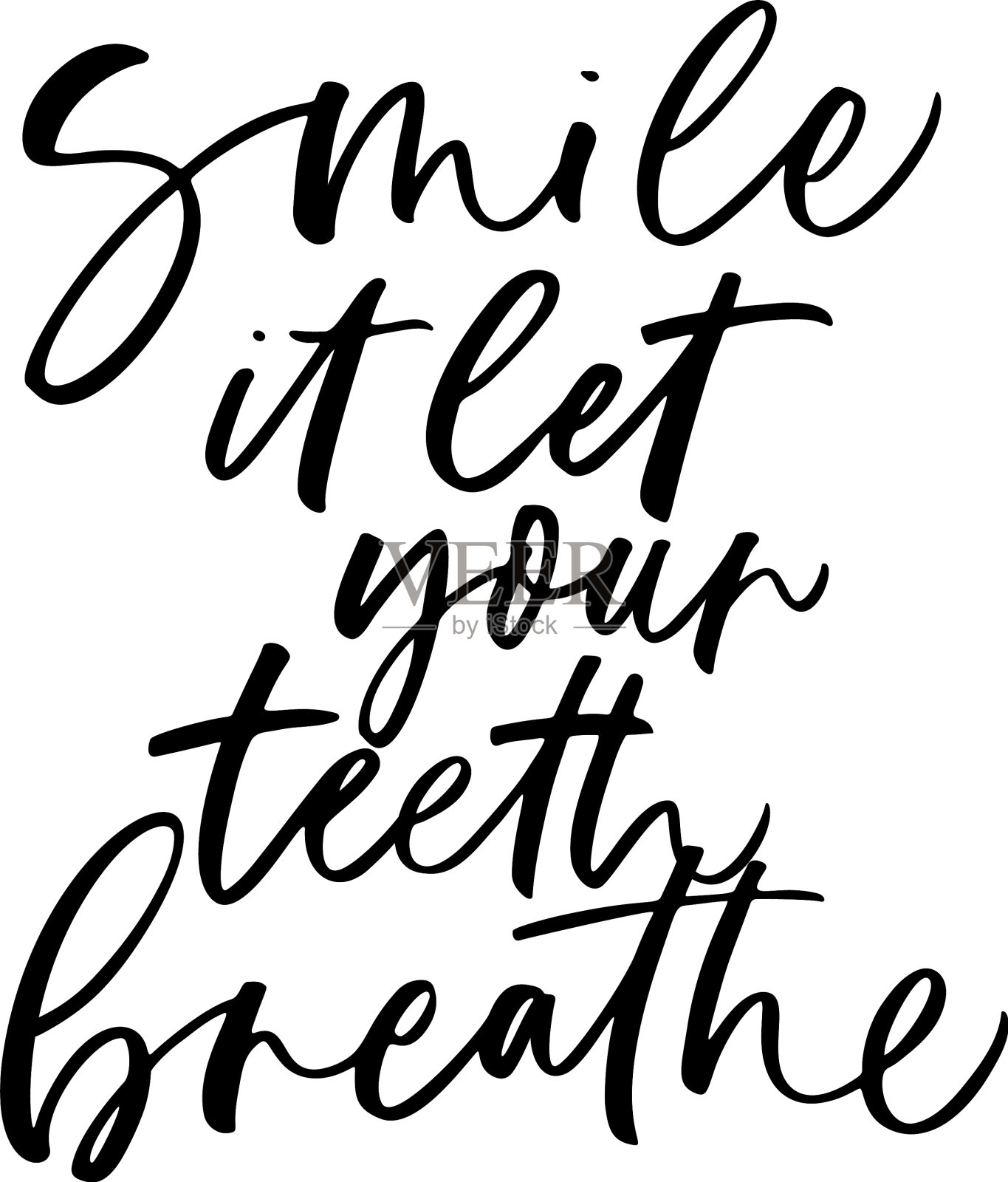 微笑吧，让你的牙齿呼吸词组设计元素图片