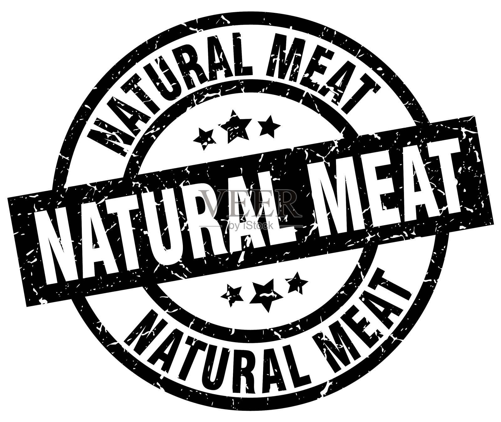 天然肉圆形垃圾黑色邮票插画图片素材