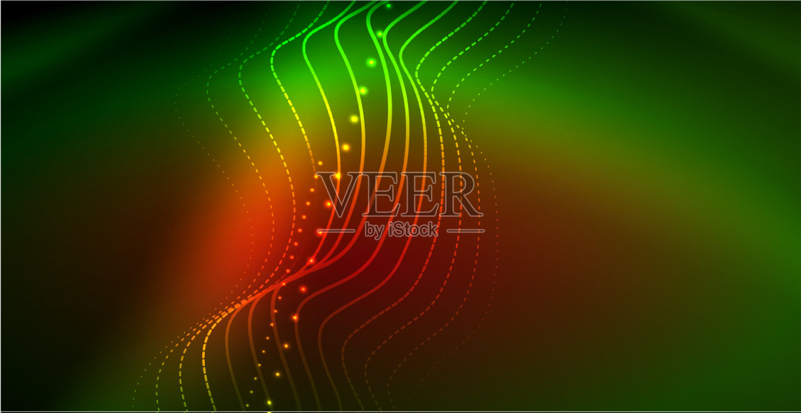 发光抽象波对黑暗闪亮的运动魔术插画图片素材