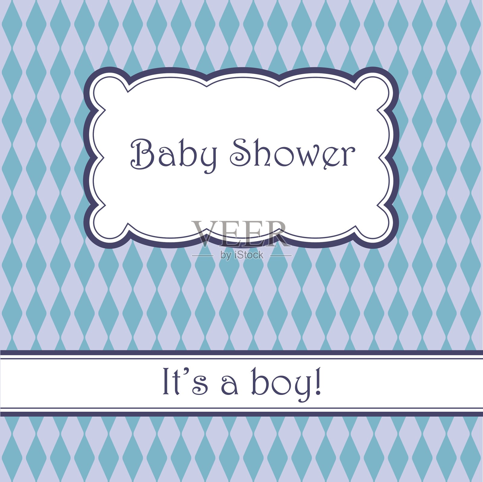 背景与菱形婴儿送礼会插画图片素材