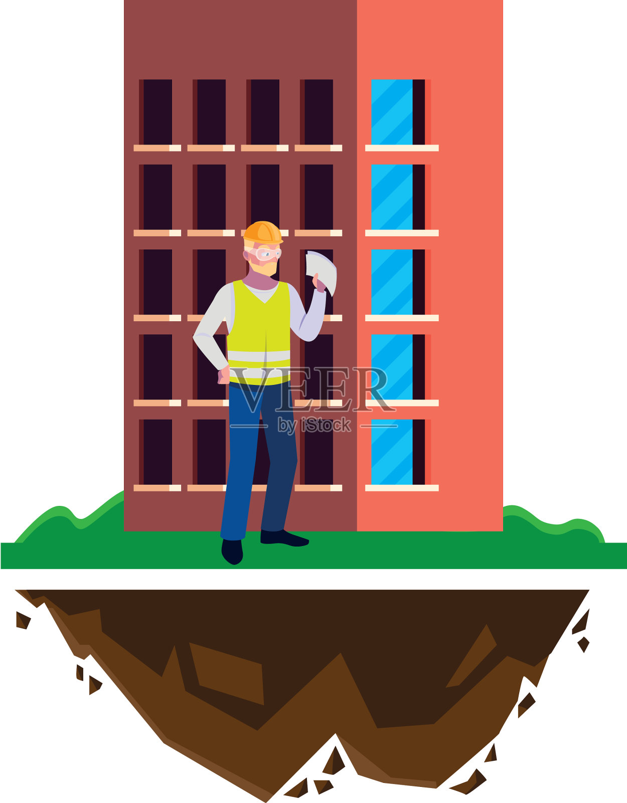 男性建筑工人，建筑工人设计元素图片