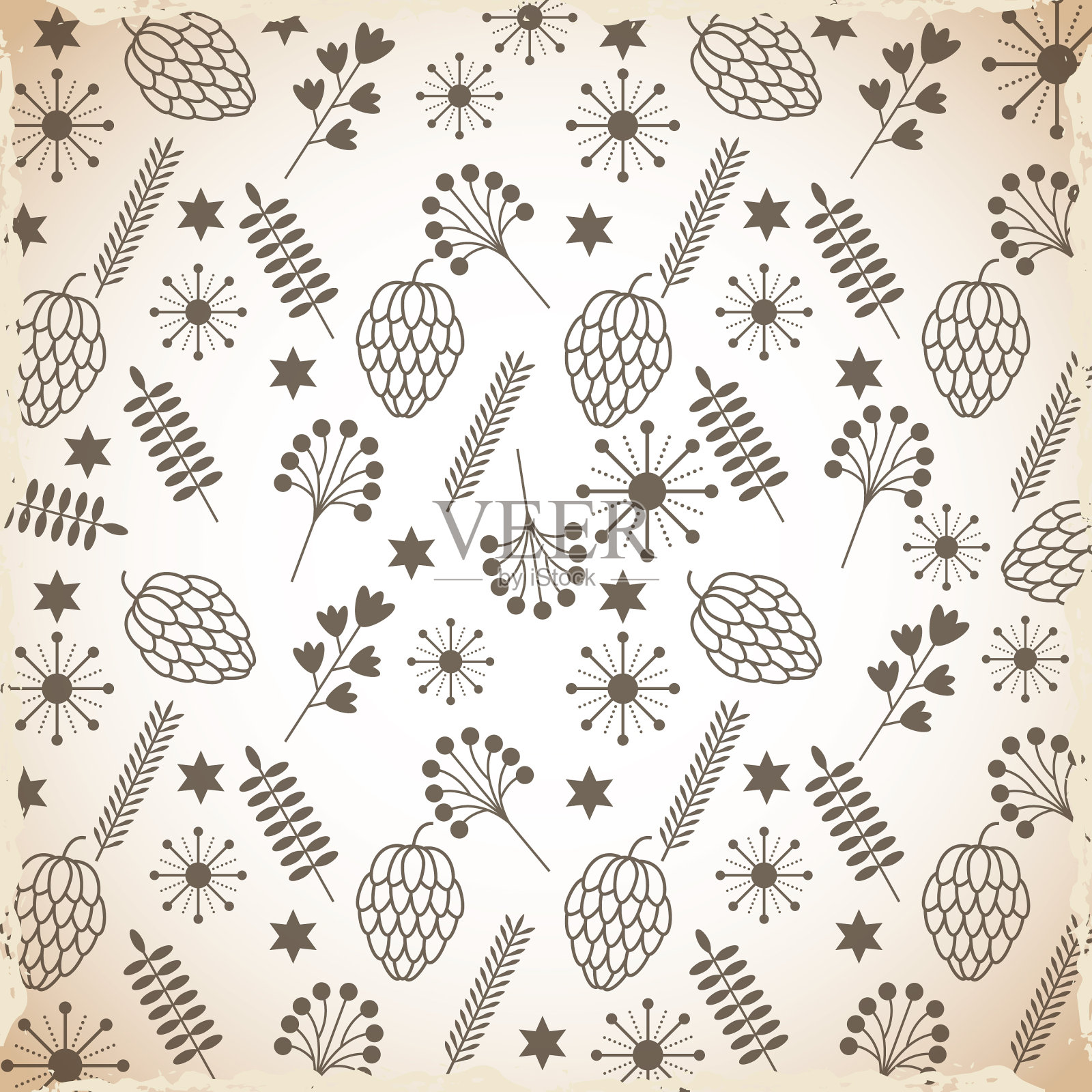 圣诞鲜花装饰卡插画图片素材