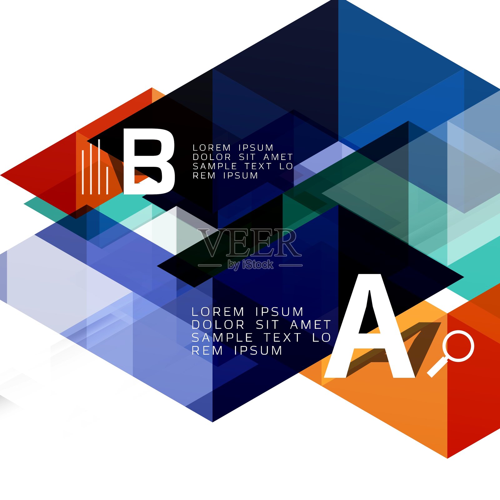 透明的重叠的三角形插画图片素材