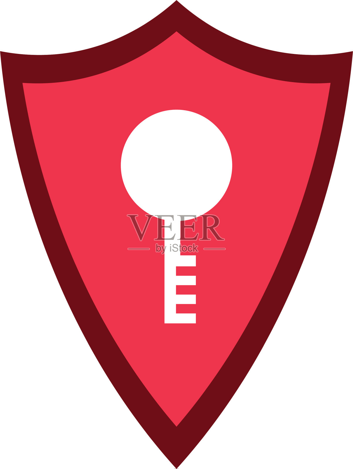 盾牌与钥匙门安全图标设计元素图片