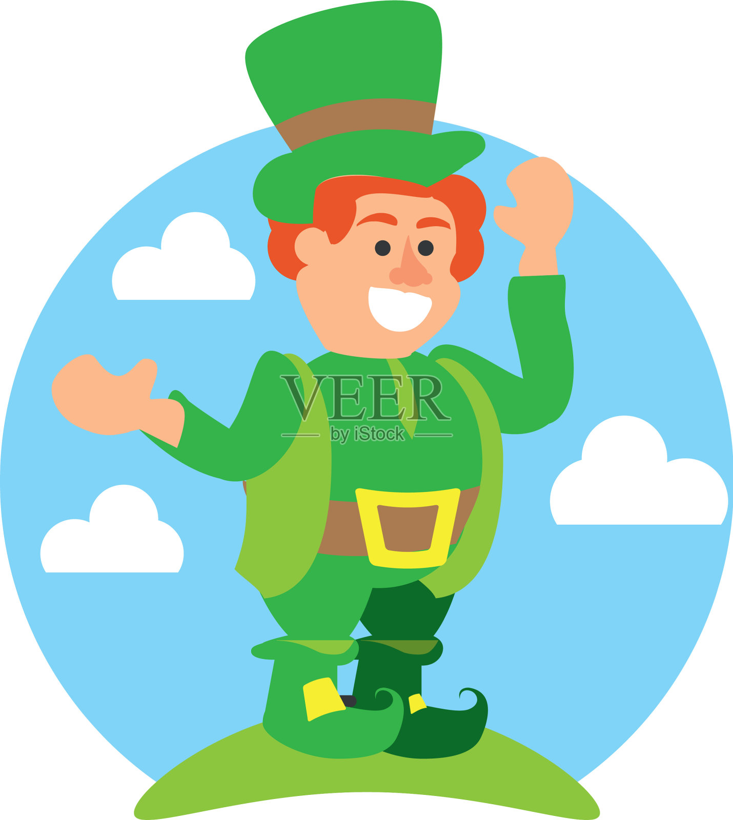 带有景观图标的小精灵设计元素图片