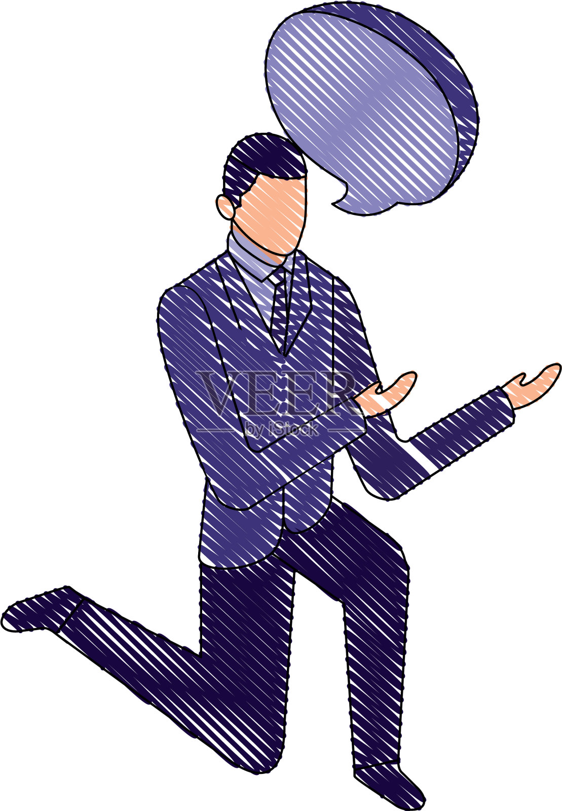 商人性格和言语泡沫设计元素图片