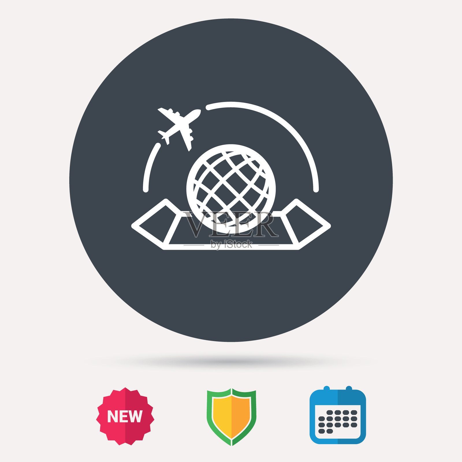 世界地图图标飞机旅行标志图标素材