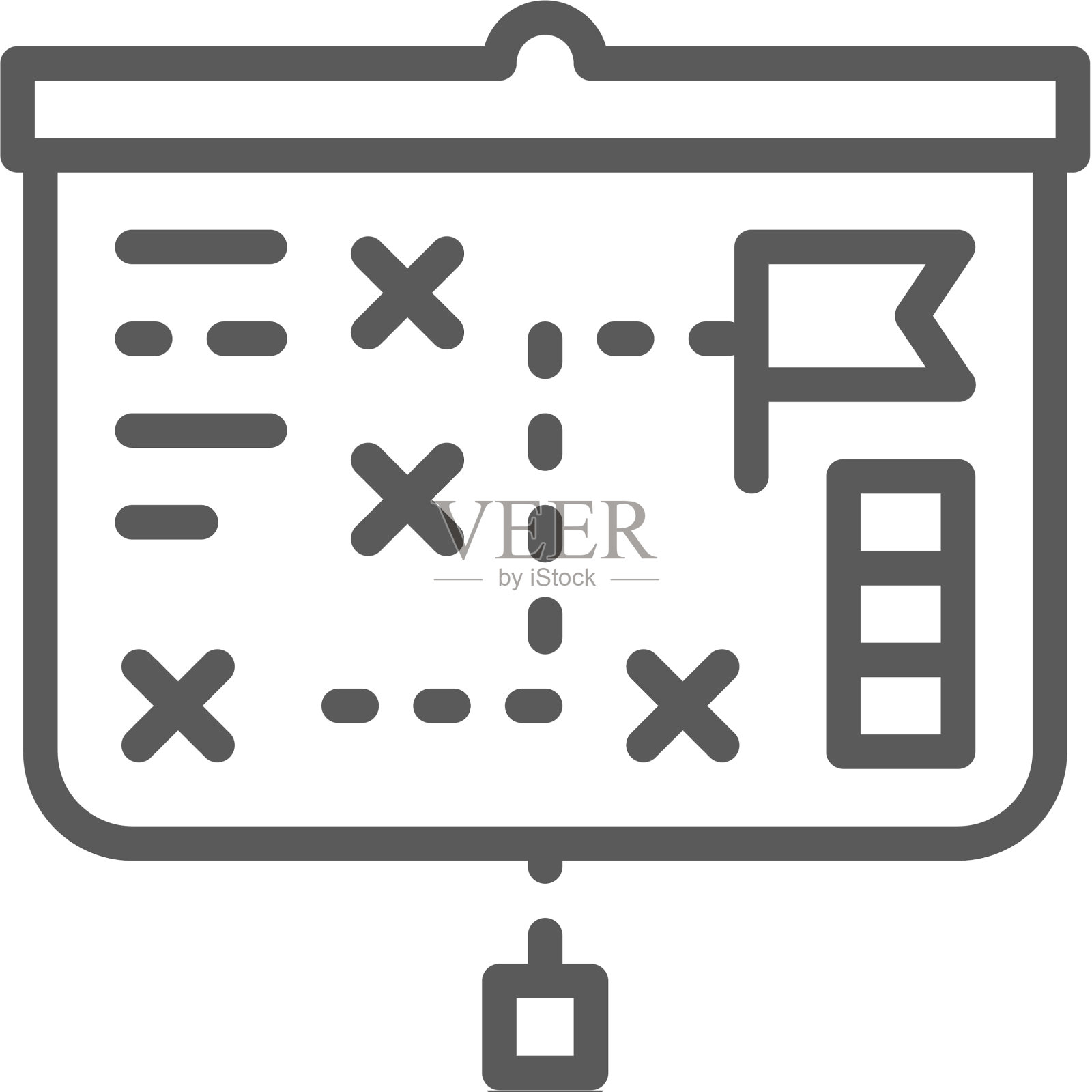 投影仪屏幕上有演示图表线图标素材