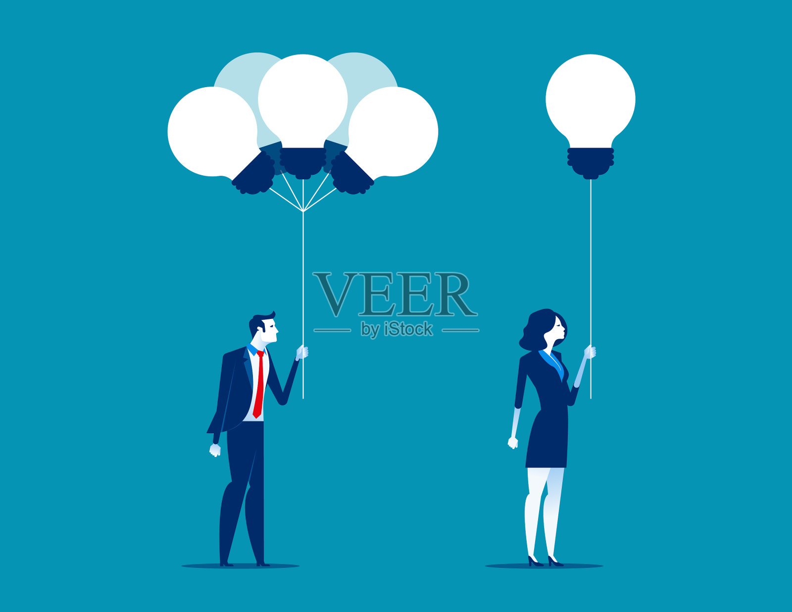 商业人士接受来自一群人的想法插画图片素材