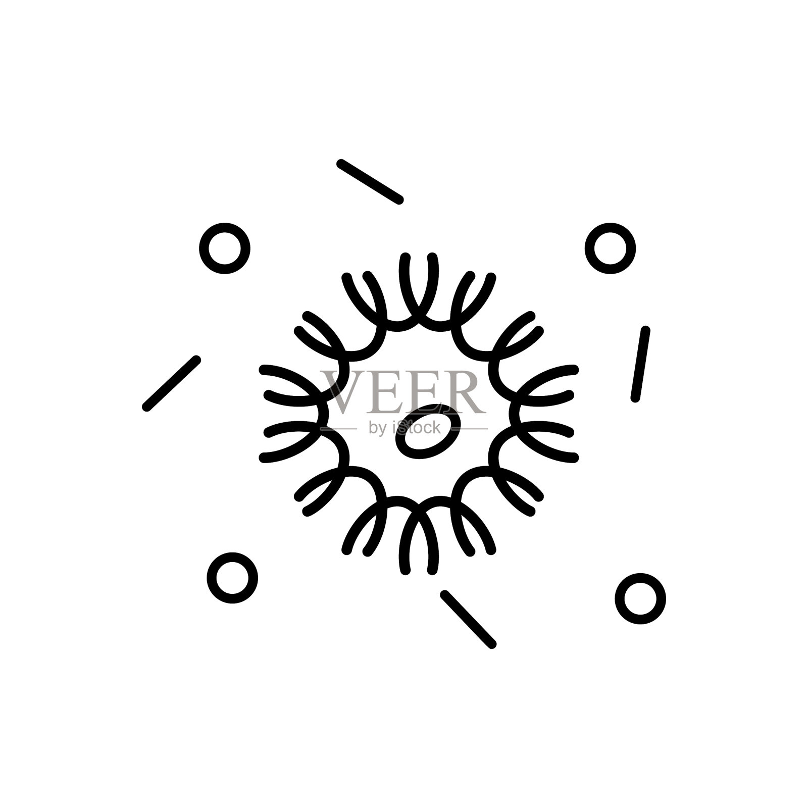 细菌和细菌的图标在细线风格插画图片素材